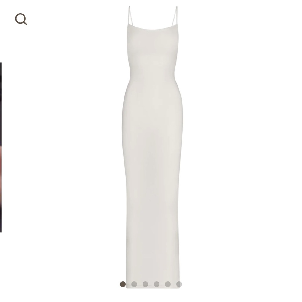 Skims Soft Lounge Long Slip Dress in Marble